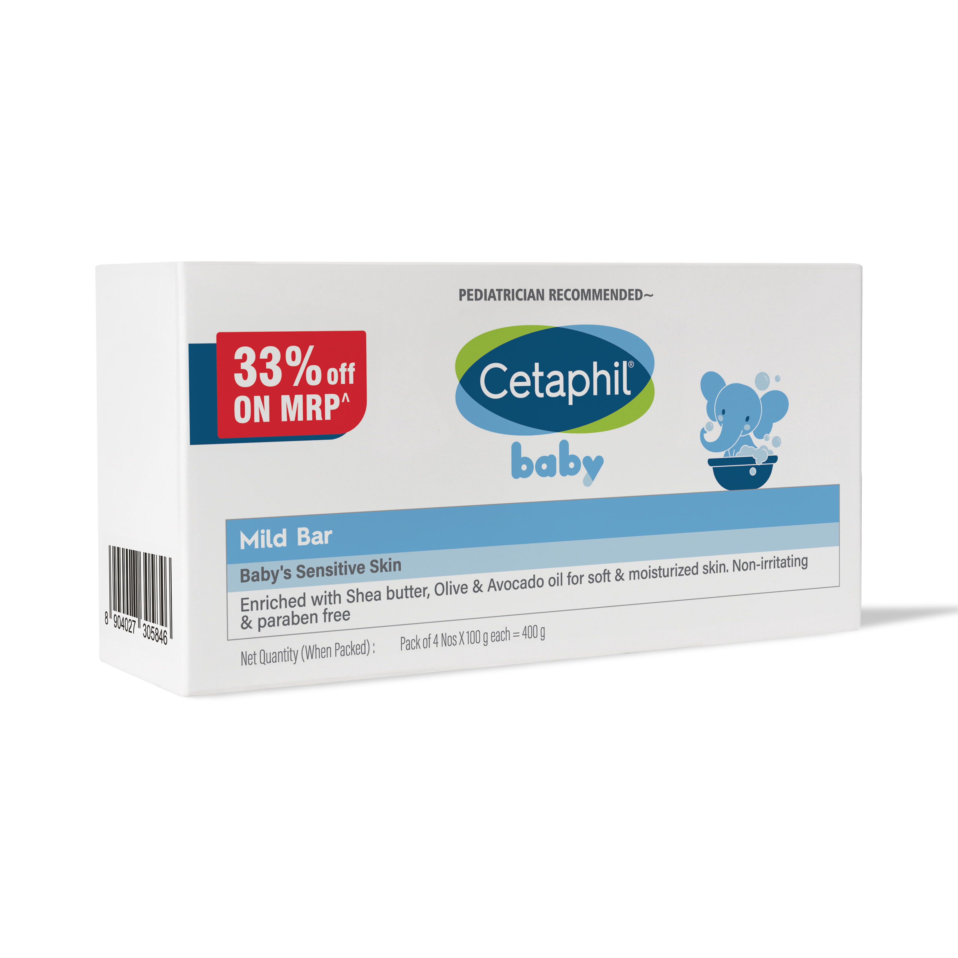 Cetaphil Baby Mild Bar - (4x100gm)